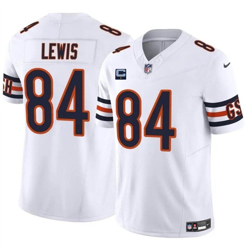 White Chicago Bears #84 Marcedes Lewis 2024 F.U.S.E. With 1-star C Patch Vapor Untouchable Limited Stitched Football Jersey - CBJ416