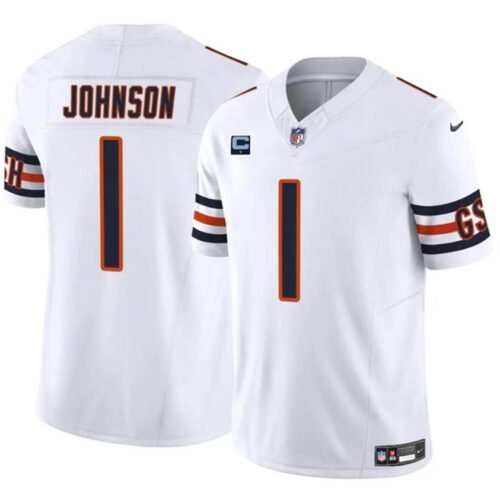 White Chicago Bears #1 Jaylon Johnson 2024 F.U.S.E. With 1-star C Patch Vapor Untouchable Limited Stitched Football Jersey - CBJ349