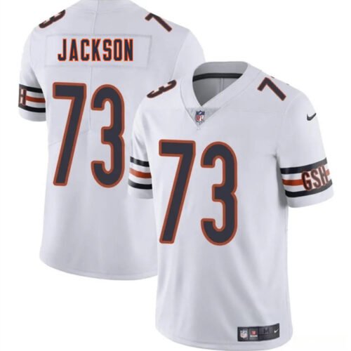 White Chicago Bears #73 Jonah Jackson 2025 Vapor Stitched Football Jersey - CBJ109