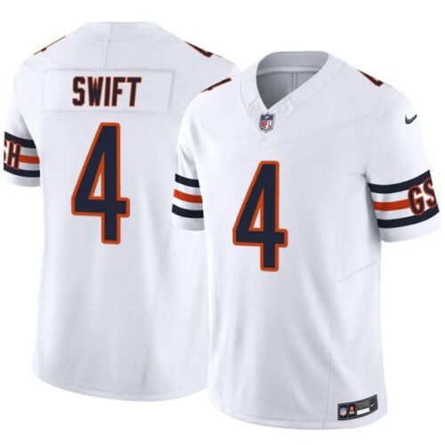 White Chicago Bears #4 D'Andre Swift 2025 F.U.S.E. Vapor Untouchable Limited Stitched Football Jersey - CBJ495