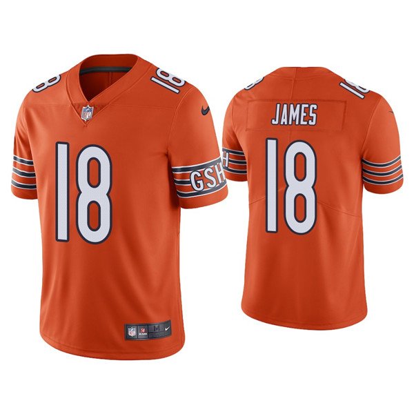 Orange Chicago Bears #18 Jesse James Vapor untouchable Limited Stitched Jersey - CBJ39
