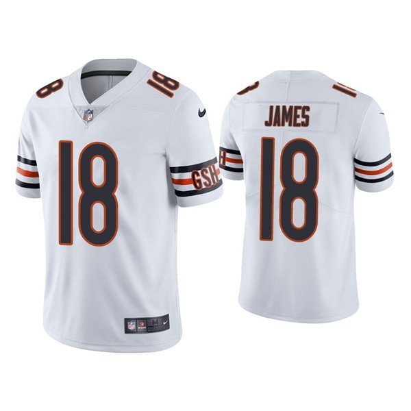 White Chicago Bears #18 Jesse James Vapor untouchable Limited Stitched Jersey - CBJ274