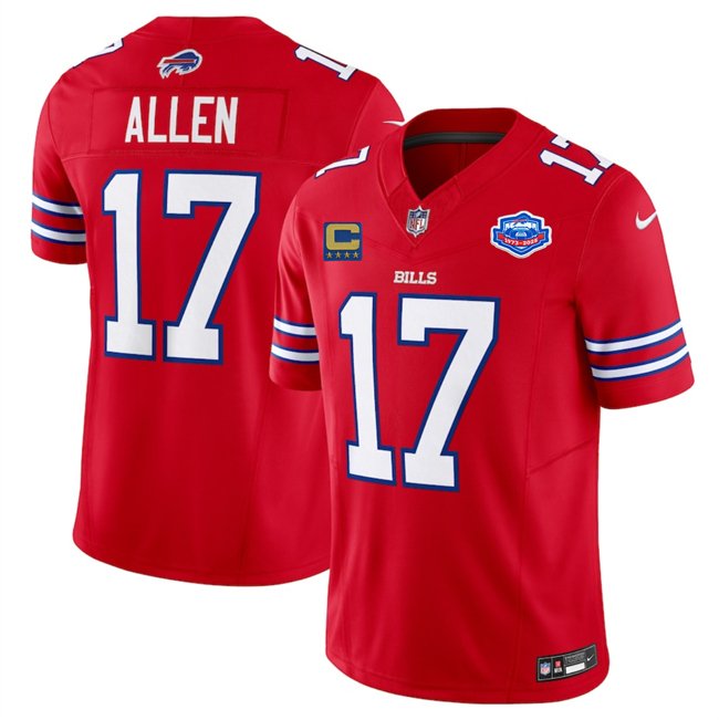 Red Buffalo Bills #17 Josh Allen 2025 F.U.S.E. With Farewell Patch And 4-Star C Patch Vapor Untouchable Limited Stitched Football Jersey - BBN65