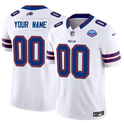 White Buffalo Bills Active Player Custom 2025 F.U.S.E. With Farewell Patch Vapor Untouchable Limited Stitched Football Jersey - BBN63