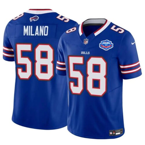 Blue Buffalo Bills #58 Matt Milano 2025 F.U.S.E. With Farewell Patch Vapor Untouchable Limited Stitched Football Jersey - BBN42