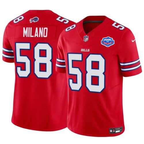 Red Buffalo Bills #58 Matt Milano 2025 F.U.S.E. With Farewell Patch Vapor Untouchable Limited Stitched Football Jersey - BBN44