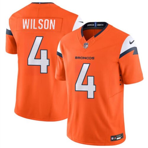 Orange Denver Broncos #4 Zach Wilson 2024 F.U.S.E. Vapor Limited Stitched Football Jersey