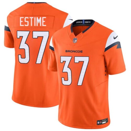 Orange Denver Broncos #37 Audric Estime 2024 F.U.S.E. Vapor Limited Stitched Football Jersey