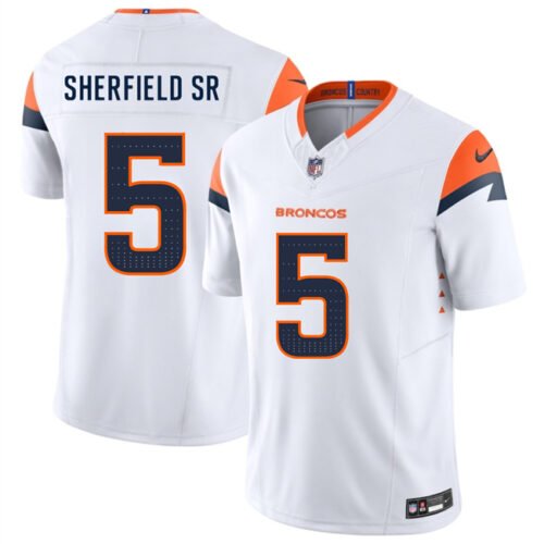 White Denver Broncos #5 Trent Sherfield Sr 2024 F.U.S.E. Vapor Limited Stitched Football Jersey