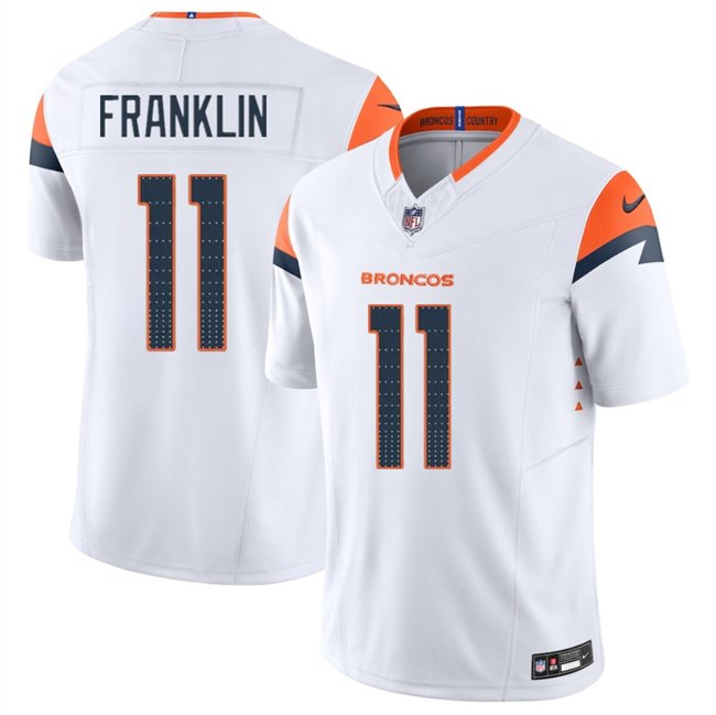 White Denver Broncos #11 Troy Franklin 2025 F.U.S.E. Vapor Limited Stitched Football Jersey