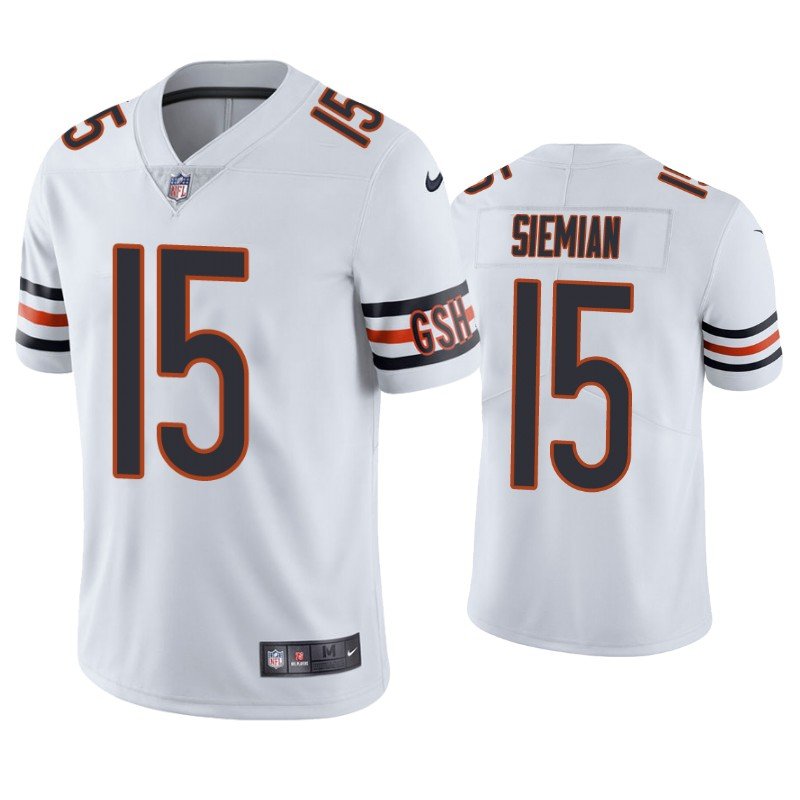 White Chicago Bears #15 Trevor Siemian Vapor untouchable Limited Stitched Jersey - CBJ333