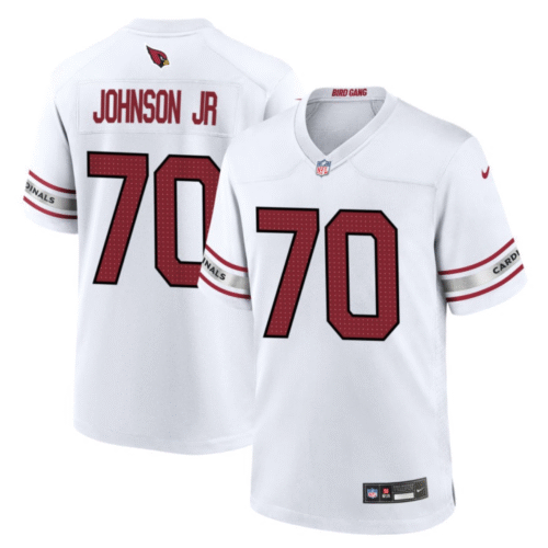 White Arizona Cardinals #70 Paris Johnson Jr 2023 Draft Stitched Game Football Jersey - ACJ340
