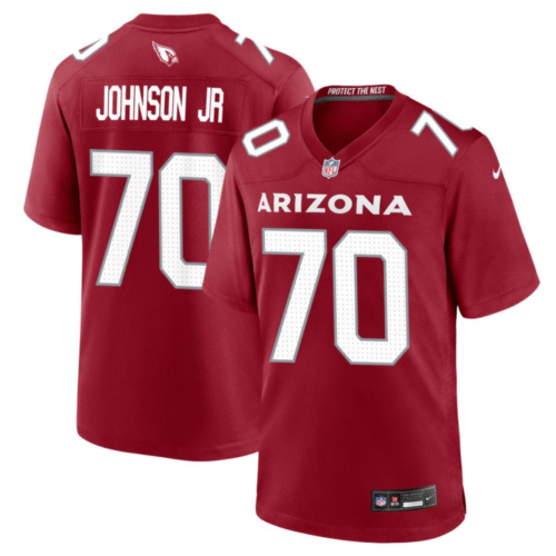 Red Arizona Cardinals #70 Paris Johnson Jr 2023 Draft Stitched Game Football Jersey - ACJ332
