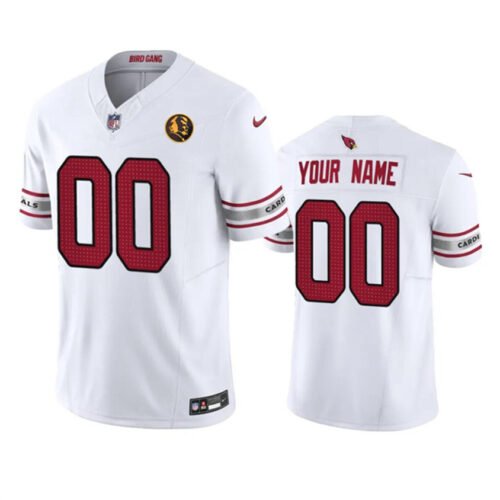 White Arizona Cardinals Active Player Custom 2023 F.U.S.E. With John Madden Patch Vapor Limited Stitched Football Jersey - ACJ177