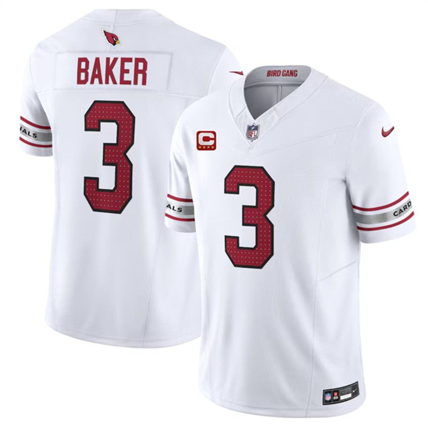 White Arizona Cardinals #3 Budda Baker 2024 F.U.S.E. With 4-Star C Patch Vapor Untouchable Limited Stitched Football Jersey - ACJ169
