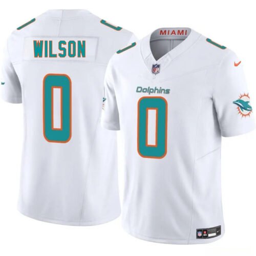 White Miami Dolphins #0 Zach Wilson 2025 F.U.S.E. Vapor Limited Stitched Football Jersey - MDR35