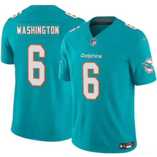 Aqua Miami Dolphins #6 Malik Washington 2025 F.U.S.E. Vapor Limited Stitched Football Jersey - MDR31
