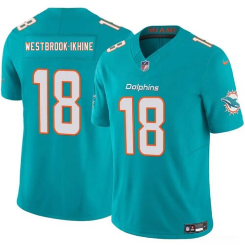 Aqua Miami Dolphins #18 Nick Westbrook-Ikhine 2025 F.U.S.E. Vapor Limited Stitched Football Jersey - MDR21