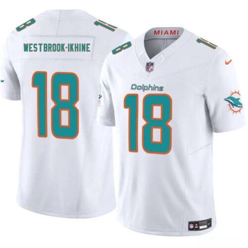 White Miami Dolphins #18 Nick Westbrook-Ikhine 2025 F.U.S.E. Vapor Limited Stitched Football Jersey - MDR06
