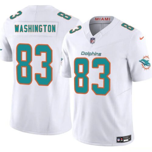 White Miami Dolphins #83 Tahj Washington 2025 F.U.S.E. Vapor Limited Stitched Football Jersey - MDR14
