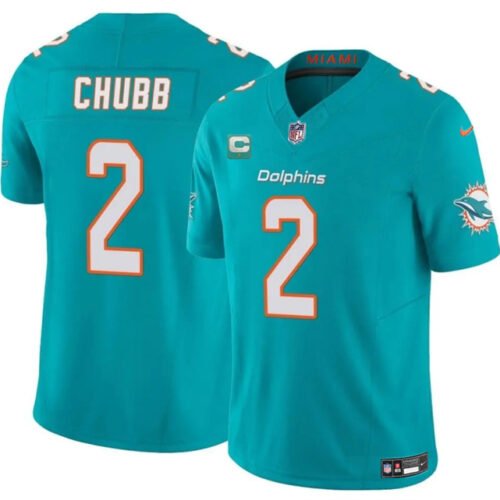 Aqua Miami Dolphins #2 Bradley Chubb 2025 F.U.S.E. With 1-Star C Patch Vapor Limited Stitched Football Jersey - MDR33