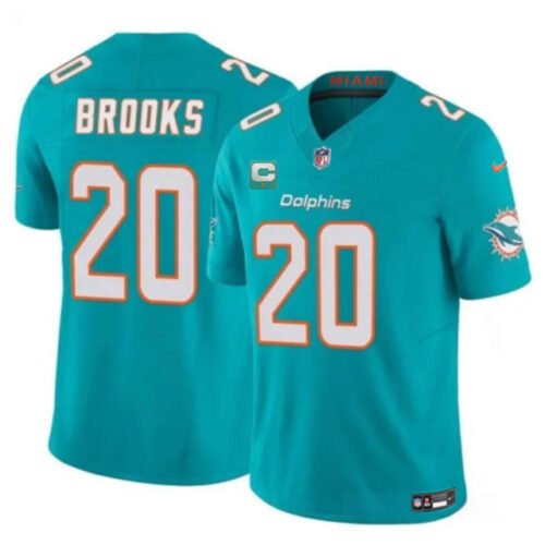 Aqua Miami Dolphins #20 Jordyn Brooks 2025 F.U.S.E. With 1-Star C Patch Vapor Limited Stitched Football Jersey - MDR11