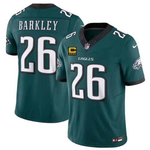 Green Philadelphia Eagles #26 Saquon Barkley 2025 F.U.S.E. With 4-Star C Patch Vapor Untouchable Limited Stitched Football Jersey - PEL18