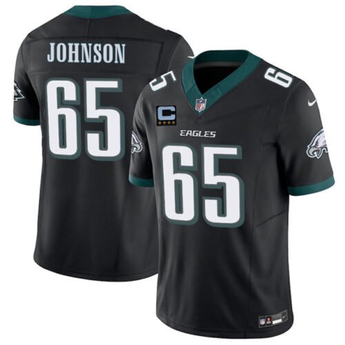 Black Philadelphia Eagles #65 Lane Johnson 2025 F.U.S.E. With 4-Star C Patch Vapor Untouchable Limited Throwback Stitched Football Jersey - PEL57