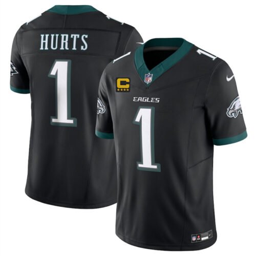 Black Philadelphia Eagles #1 Jalen Jurts 2025 F.U.S.E. With 4-Star C Patch Vapor Untouchable Limited Throwback Stitched Football Jersey - PEL168