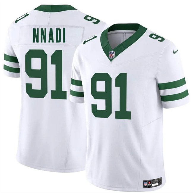 White New York Jets #91 Derrick Nnadi 2025 F.U.S.E. Vapor Untouchable Limited Stitched Jersey - NYJ02