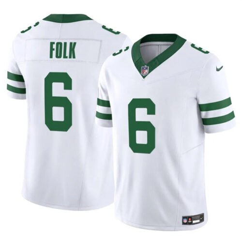 White New York Jets #6 Nick Folk 2025 F.U.S.E. Vapor Untouchable Limited Stitched Jersey - NYJ21
