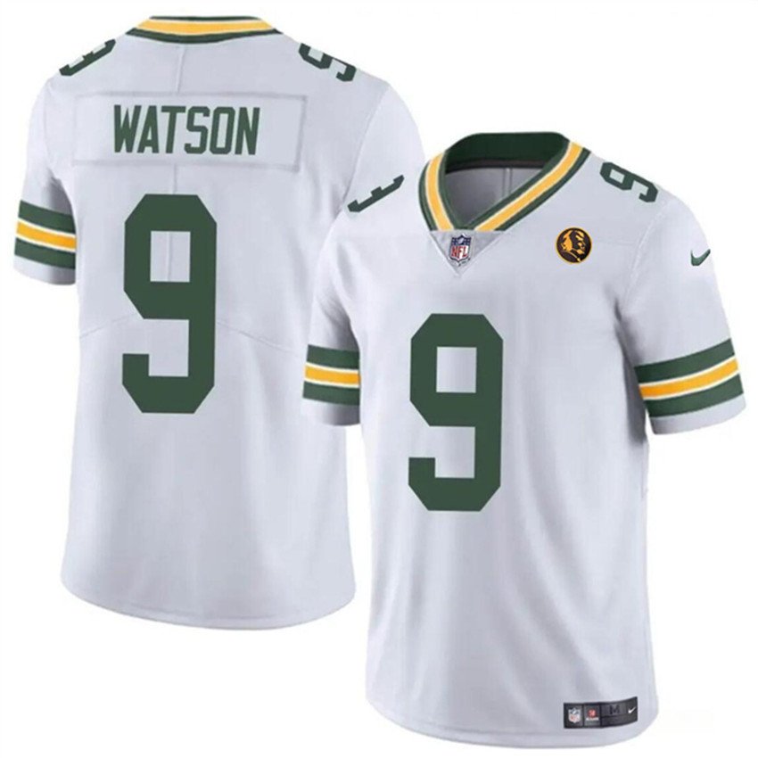 White Green Bay Packers #9 Christian Watson Vapor Limited Throwback Stitched Football Jersey - GBJ340