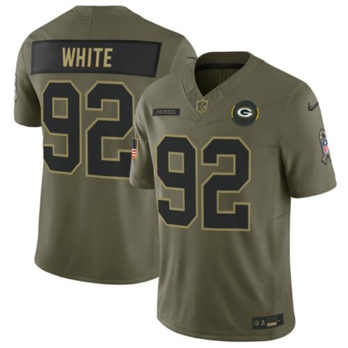 Olive Green Bay Packers #92 Reggie White 2025 F.U.S.E. Salute to Service Limited Stitched Football Jersey - GBJ191
