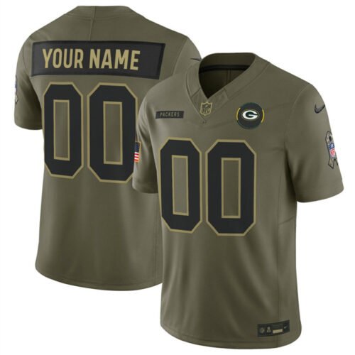 Olive Green Bay Packers Active Player Custom 2025 F.U.S.E. Salute to Service Limited Stitched Football Jersey - GBJ443