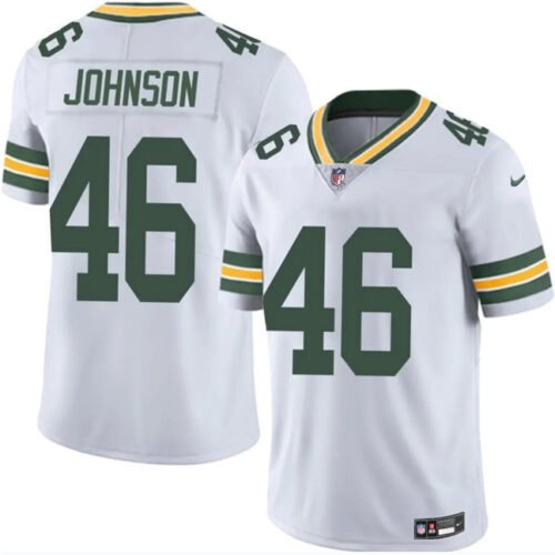 White Green Bay Packers #46 Amar Johnson 2025 Vapor Untouchable Limited Stitched Football Jersey - GBJ354