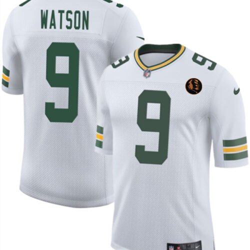 White Green Bay Packers #9 Christian Watson 2025 New With John Madden Patch Vapor Untouchable Limited Stitched Football Jersey - GBJ466