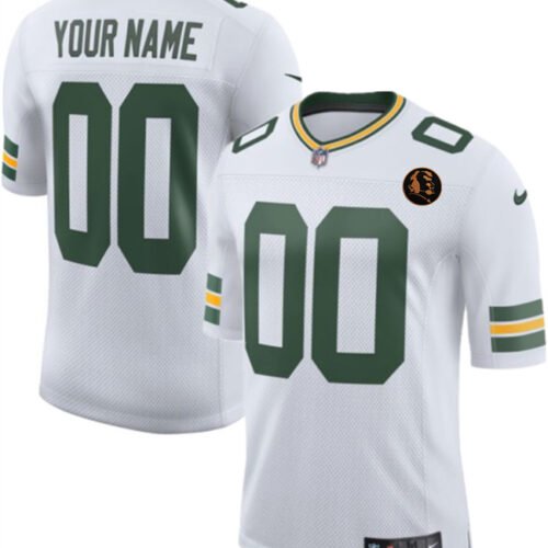 White Green Bay Packers Active Player Custom 2025 With John Madden Patch New Vapor Untouchable Limited Stitched Football Jersey - GBJ16