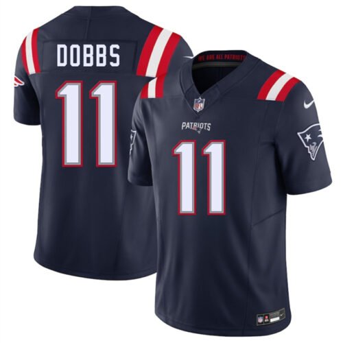 Navy New England Patriots #11 Joshua Dobbs 2025 F.U.S.E. Vapor Limited Stitched Football Jersey - NEP90