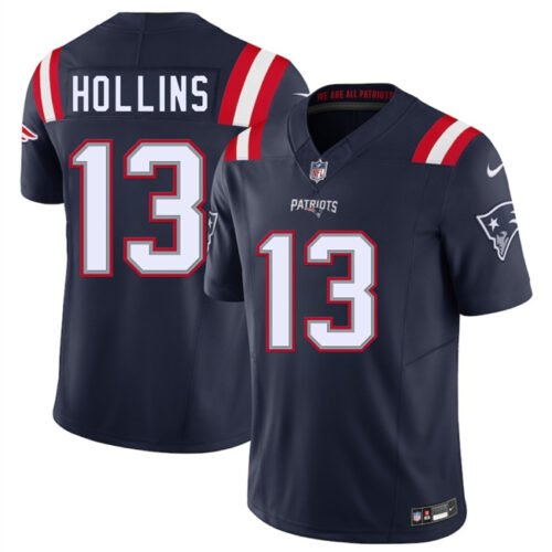 Navy New England Patriots #13 Mack Hollins 2025 F.U.S.E. Vapor Limited Stitched Football Jersey - NEP63