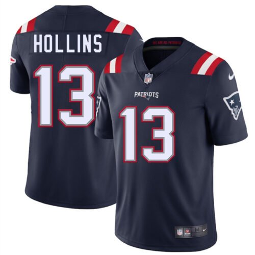 Navy New England Patriots #13 Mack Hollins 2025 Vapor Limited Stitched Football Jersey - NEP30