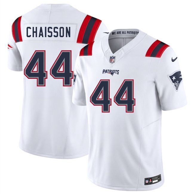 White New England Patriots #44 K'Lavon Chaisson 2025 F.U.S.E. Vapor Limited Stitched Football Jersey - NEP89
