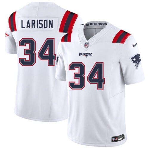 White New England Patriots #34 Lan Larison 2025 F.U.S.E. Vapor Limited Stitched Football Jersey - NEP18
