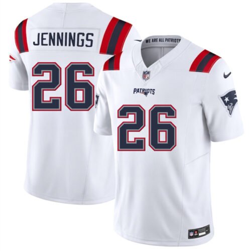 White New England Patriots #26 Terrell Jennings 2025 F.U.S.E. Vapor Limited Stitched Football Jersey - NEP05