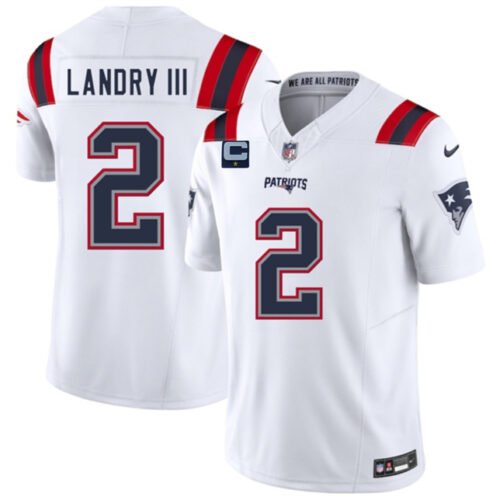 White New England Patriots #2 Harold Landry III 2025 F.U.S.E. With 1-Star C Patch Vapor Limited Stitched Football Jersey - NEP42