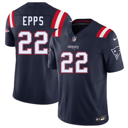 Navy New England Patriots #22 Marcus Epps 2025 F.U.S.E. Vapor Limited Stitched Football Jersey - NEP11