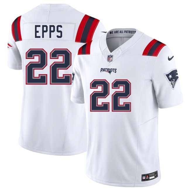 White New England Patriots #22 Marcus Epps 2025 F.U.S.E. Vapor Limited Stitched Football Jersey - NEP70
