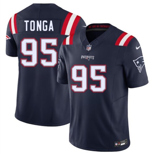 Navy New England Patriots #95 Khyiris Tonga 2025 F.U.S.E. Vapor Limited Stitched Football Jersey - NEP43