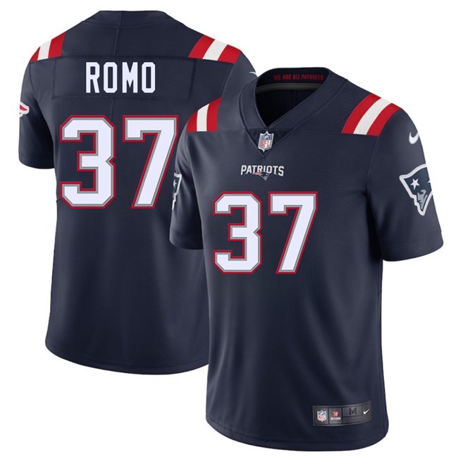 Navy New England Patriots #37 Parker Romo 2025 Vapor Limited Stitched Football Jersey - NEP03