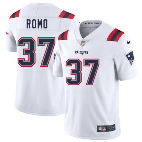 White New England Patriots #37 Parker Romo 2025 Vapor Limited Stitched Football Jersey - NEP02