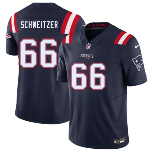 Navy New England Patriots #66 Wes Schweitzer 2025 F.U.S.E. Vapor Limited Stitched Football Jersey - NEP09